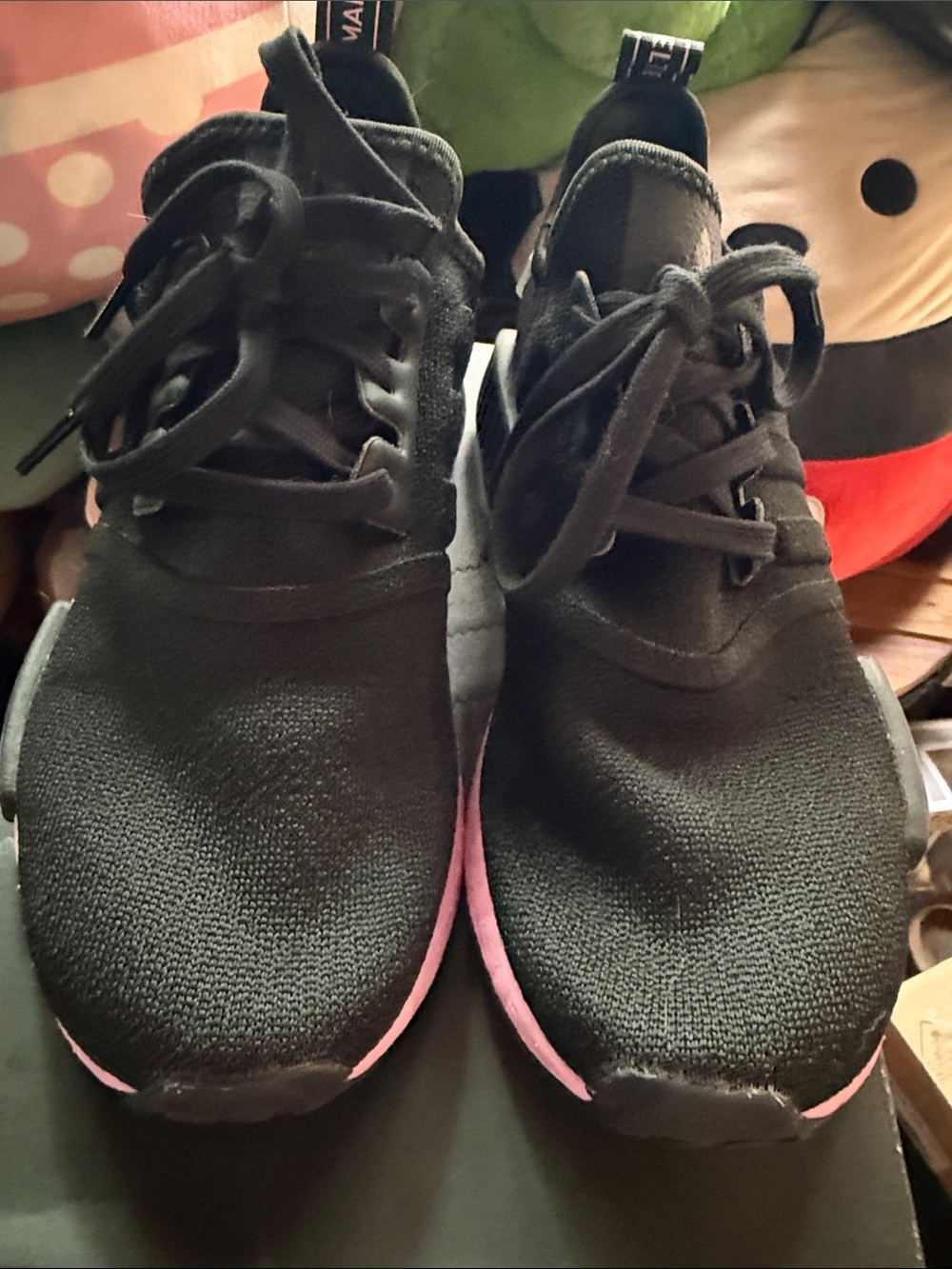 adidas nmd Black with Pink Accent Sneakers - Picture 2 of 4
